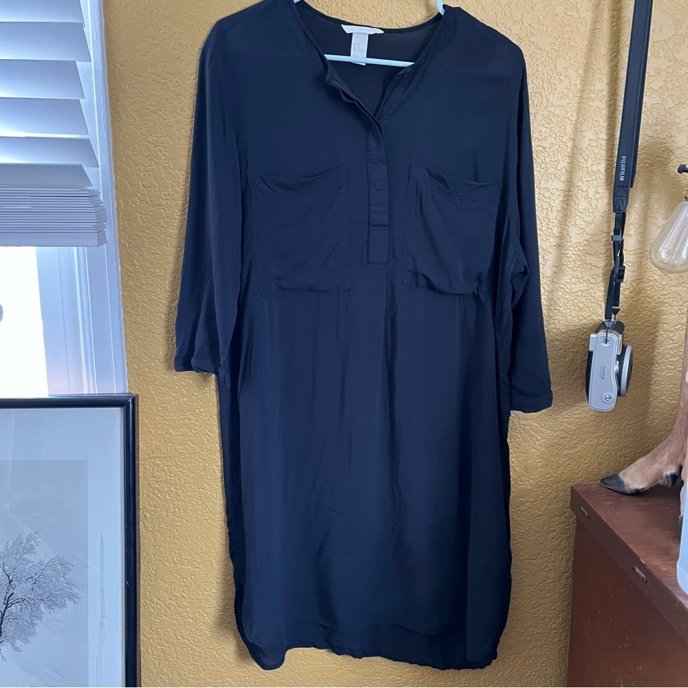 Navy shirt dress